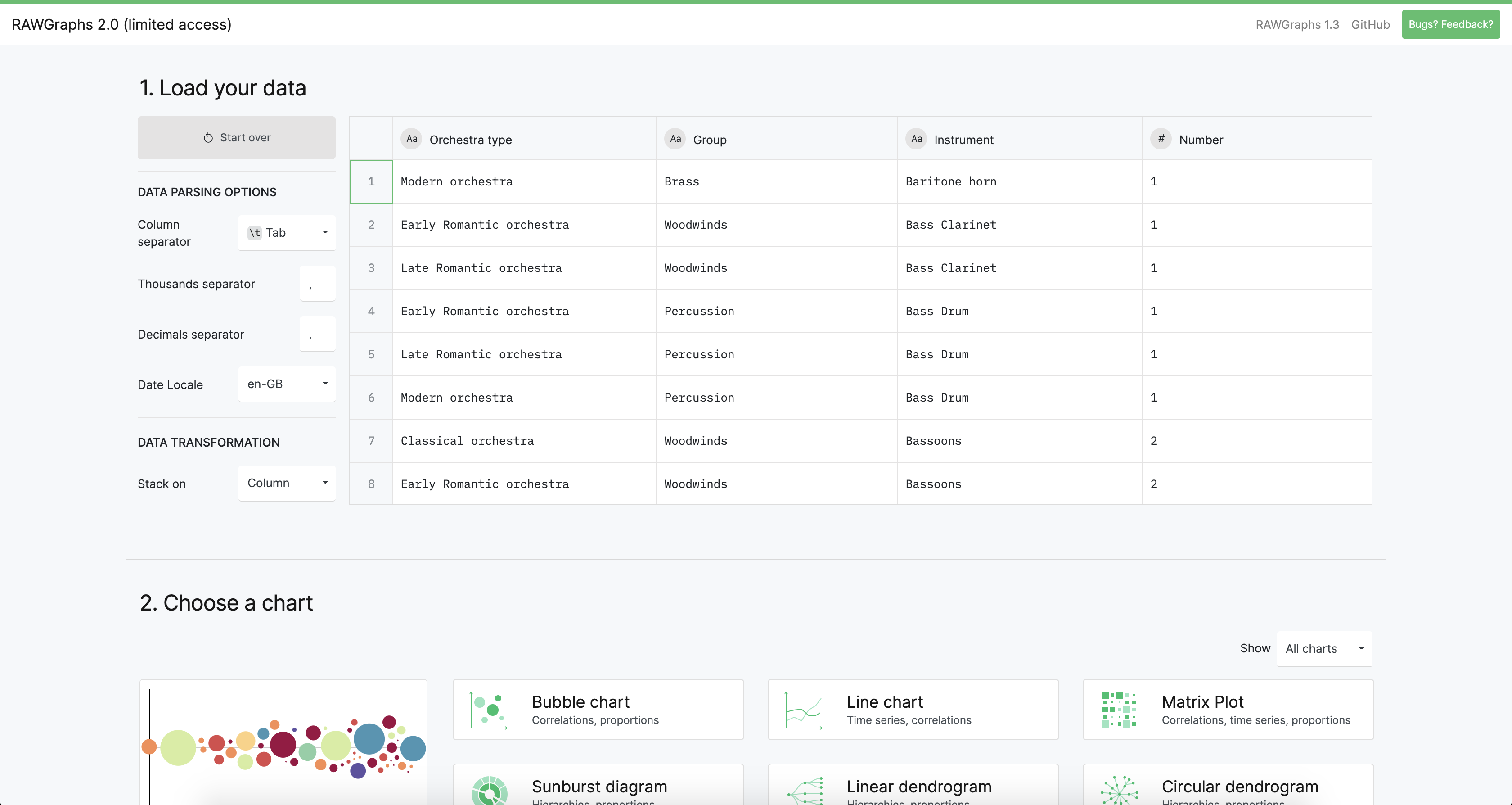 RAWGraphs 2.0 updates and release