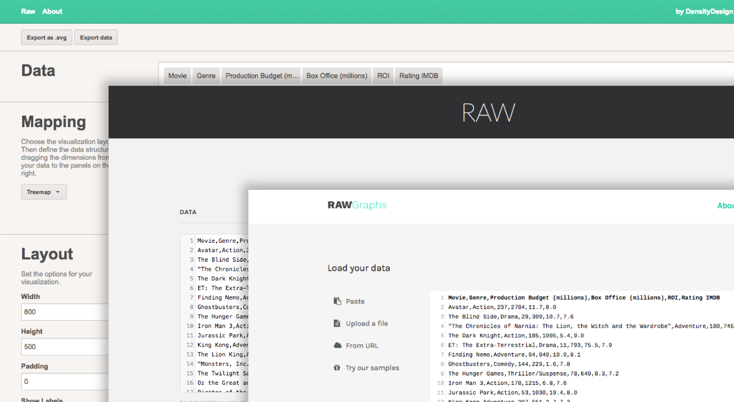 A short history of RAWGraphs interface